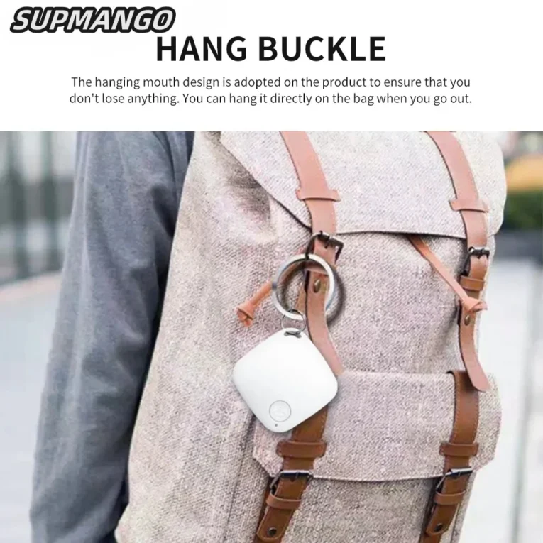 Keychain attached to backpack for easy access.